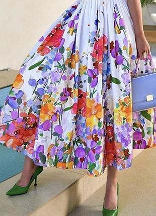 Яркая летняя длинная юбка