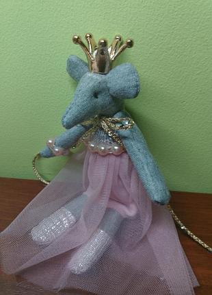 Мышка текстильная игрушка ручной работы мышка принцесса на горошине 766eg. коллекционные игрушки.26eg