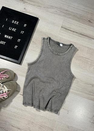 Майка в рубчик washed h&m