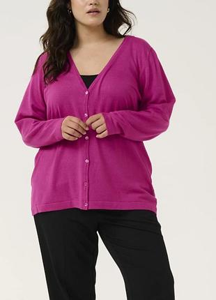 Плюс сайз шерстяной кардиган