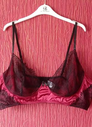 Бюст топ малина с черным