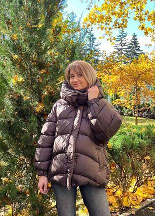 Пуховик,пефіер,женская зимняя куртка,жіноча зимова оверсайз тепла