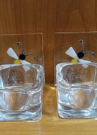 Набор стеклянных подсвечников "джилка"///англия