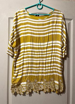 Натуральная блузка в полоску 54-56 (22)