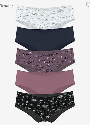 Набір безшовних трусиків чіки 5 шт victoria's secret no-show (xl) 🎀
