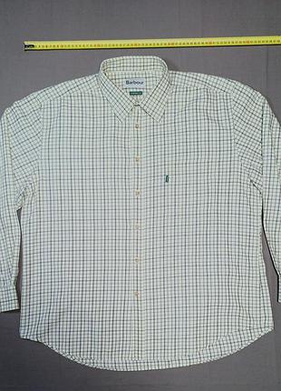 Комір 45 см  barbour size uk xxl   бежева  картата   сорочка  comfort fit 80% cotton 20% wool