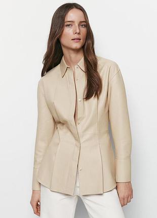Шкіряна сорочка massimo dutti.