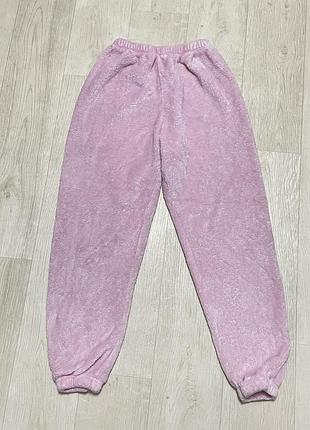 Штаны махровые домашние женские розовые s-m
