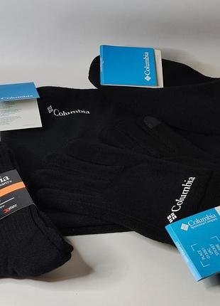 ❄️🔥 флисовый комплект шапка бафф и перчатки с термо носками 🔥❄️