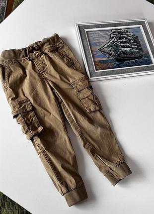 Бежеві штани карго 3-4 роки, штани slum 3-4 роки, штани denim co 3-4 роки