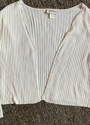 Кардиган в рубчик білий xl