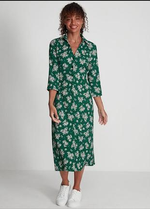 Гарна квіткова сукня-сорочка міді/плаття на гудзиках