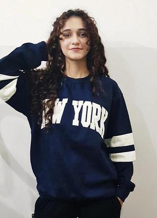 Вінтажний світшот new york у ретро стилі з круглим вирізом