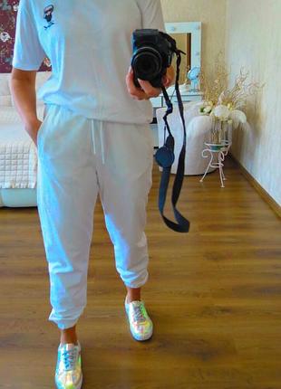 Котонові, натуральні, білі спортивні штани м. якісні,класні