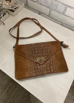 Сумка з імітацією шкіри крокодила