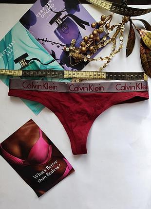 Хлопковые трусики стринги calvin klein s 36