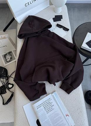 Жіноча повсякденна класична тепла кофта худі оверсайз з капюшоном тканина дорога турецька тринитка на флісі піньє