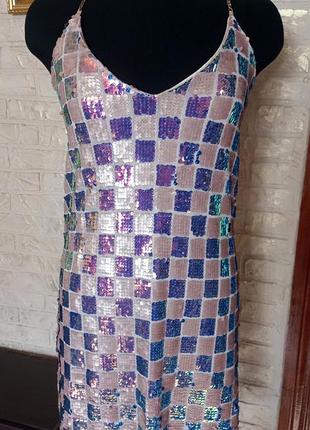 Плаття в паєтки, бретельки ланцюжка