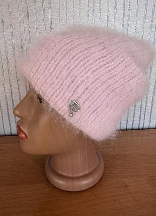 Шапка жіноча тепла зимова подвійна ангора