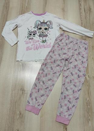 Коттоновая пижама лол, пижамный костюм для сна х/б на 7-9 лет