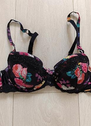 Бюстгальтер с цветочным принтом бюст ажурный лиф 34a 75a 70b