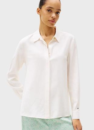 Tommy hilfiger женская белая блуза soft viscose regular ls