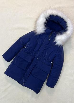 Тепла зимова подовжена куртка для дівчинки 2