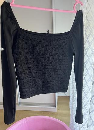 Чорний вкорочений лонг