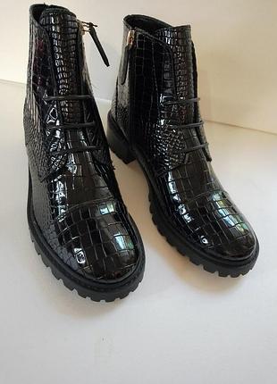 Черные кожаные женские ботинки schutz, 39 размер, 25 см