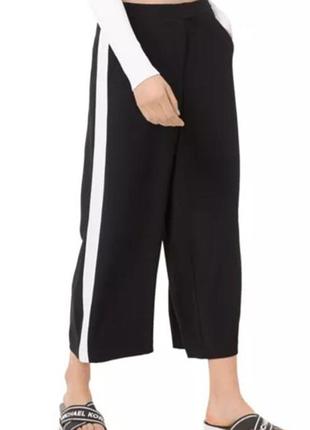 Брюки кюлоты michael kors contrast stripe wide-leg pants синие р. 158