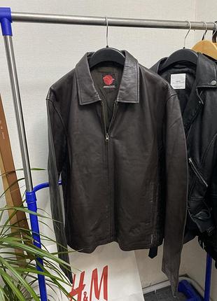 Шкіряна вінтажна куртка urban stone sheep nappa real leather ретро бомбер натуральна кожа 1.2