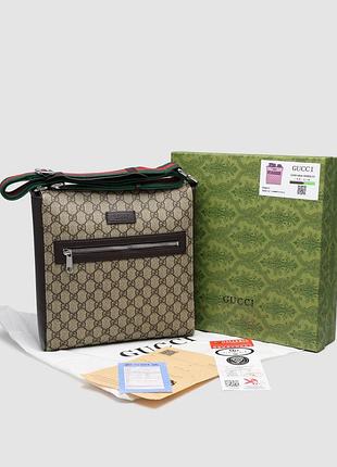 Сумка гуччи gg supreme shoulder bag beige/brown 3