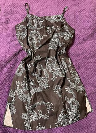 Сукня міні з принтом дракона