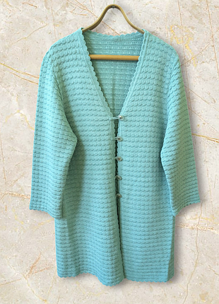 Вязаный кардиган цвета тифани