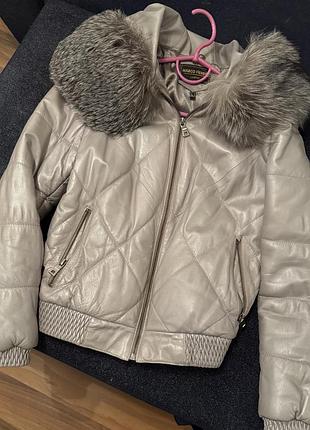 Шкіряна куртка з хутром