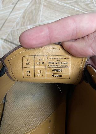 Ботинки dr. martens 1461 3-eye cherry red smooth leather us12/eu 46/cm 30 10