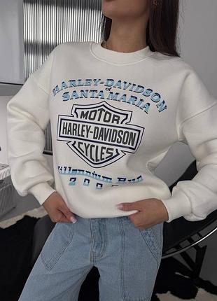 Світшот в стилі «harley-davidson» 🏍️ 3 кольори, розмір 42-46, трьохнитка «пеньʼє» на флісі