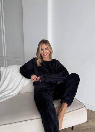 Женская теплая пижама домашний костюм махра зимняя
