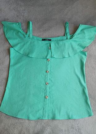 Майка топ с открытыми плечами и рюшами от george