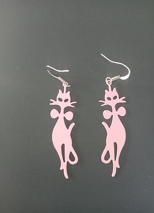 Сережки рожева кицька
