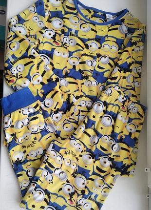 Пижама велюр 7-8 лет 122-128 см миньоны
