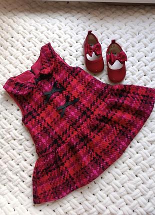 Тепла святкова твідова сукня для дівчинки 9-12 місяців, зріст 74см