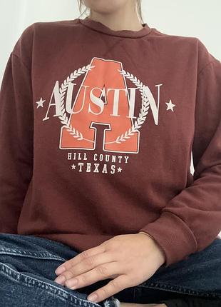 Світшот жіночий в шоколадному кольорі, на флісі