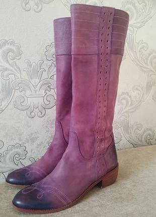 Шкіра чоботи фіолетові
