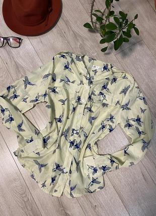 Вінтажна сорочка принт пташки🦆