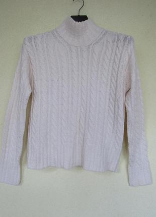 Молочный мягкий свитер с косами от french connection