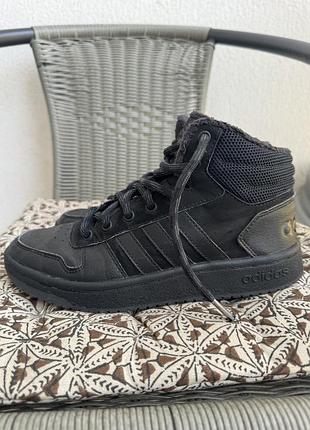 Ботинки снікерси високі кросівки осінні чорні adidas адідас