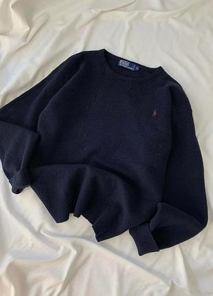 Темно синій шерстяний светр polo ralph lauren