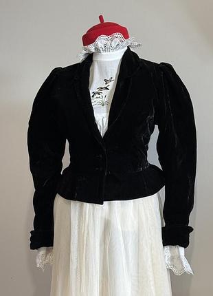Жакет оксамитовий чорний вінтаж