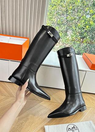 Шкіряні жіночі чоботи, ботфорти